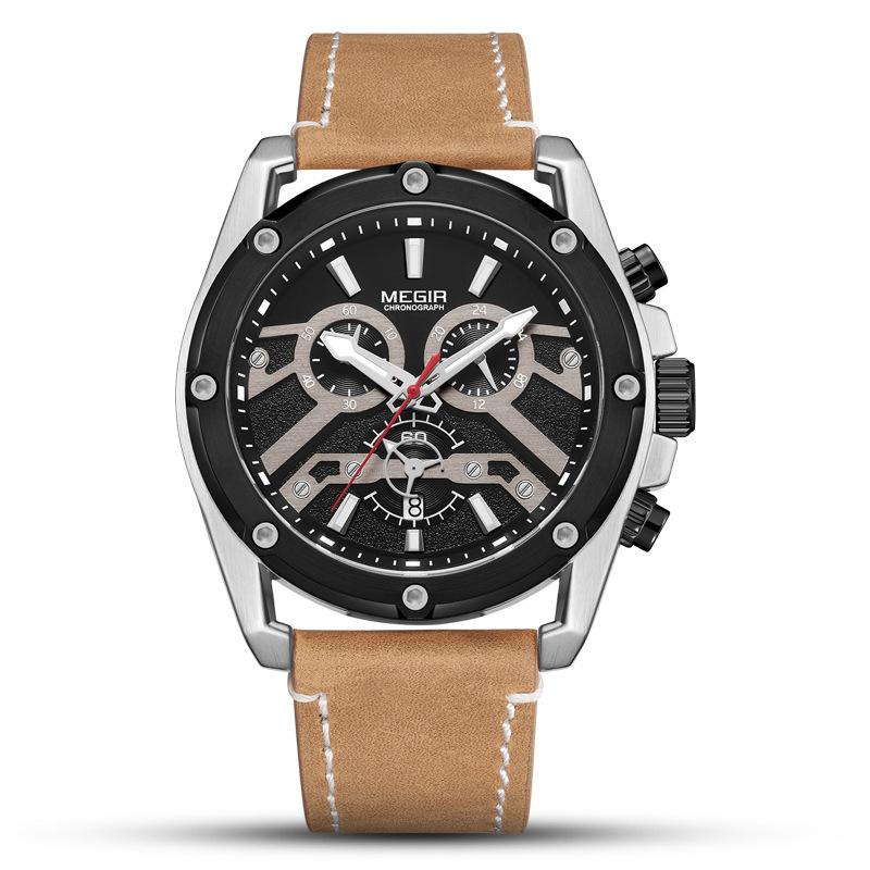Men S Watch Multi-Functional Sports Luminous Cowhide Watc Watch 2120