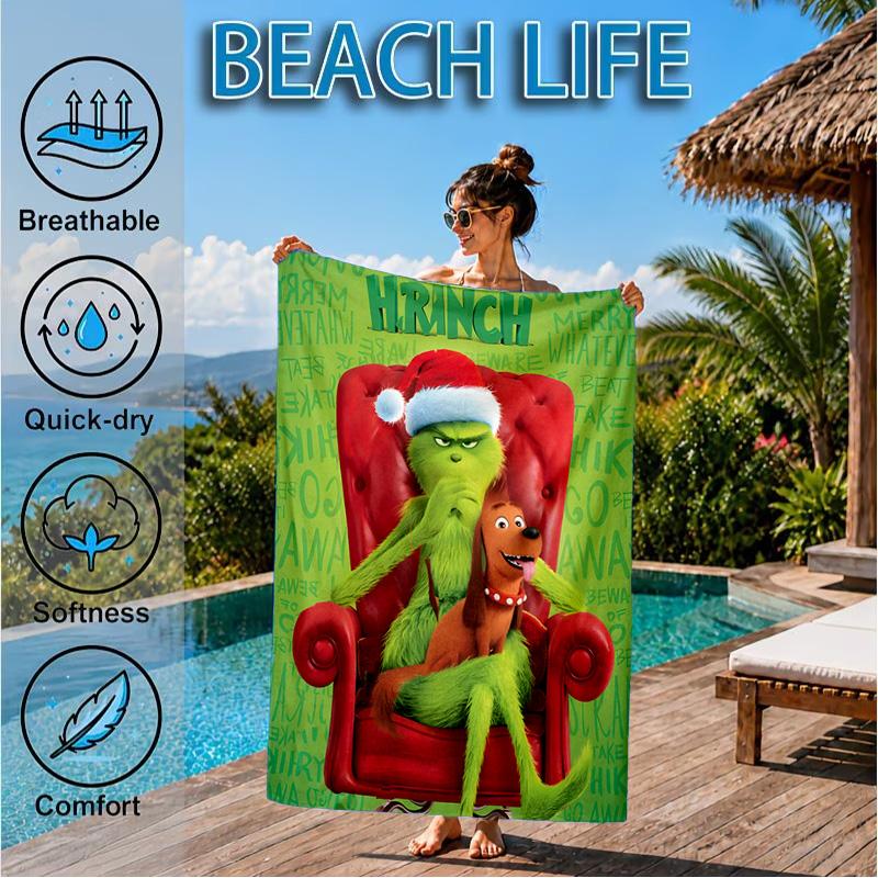 Christmas Comfort Beach Towel, Microfiber Beach Towel, Perfect For Pool, Beach, Travel, Home Decor Beach Party Fan Gifts