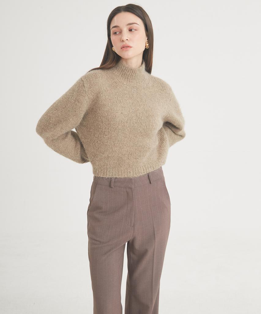 THEFRHT Wool Stripe Flare Pants (Brown)