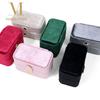 Mini Velvet Jewelry Box Zipper Closure Mini Jewelry Storage Case Jewelers Packaging Travel Storage