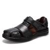 Men sandals  Retro summer shoes genuine leather sandals men beach shoes high quality Cow Leather sandals for men