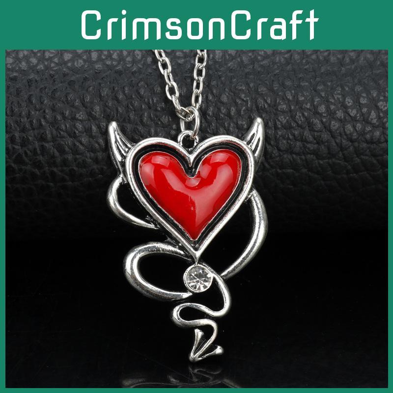 Gothic Heart Pendant Necklace With Snake Chain Alloy Accessory For Men And Women