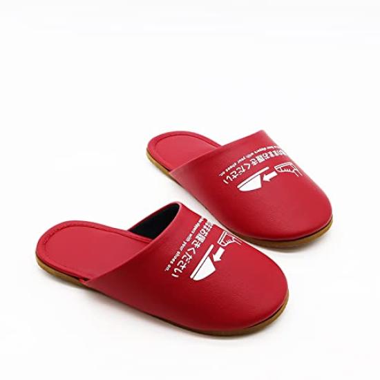 Okamura Antibacterial that can be worn over shoes Women's Slippers, Red,