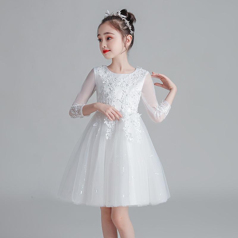 

Платье для девочек, платье принцессы с цветочным узором, пышное платье