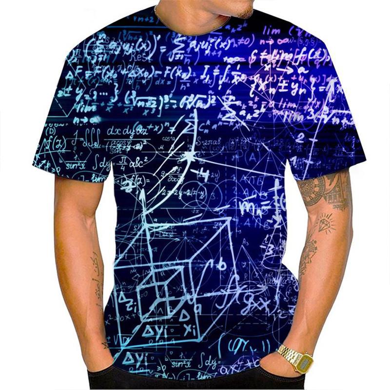 Funny Mathematical Formula Graphic T Shirts Fashion Summer Short Sleeve 3D Printed Kids T-shirts Casual Oversized Pullovers Tees
