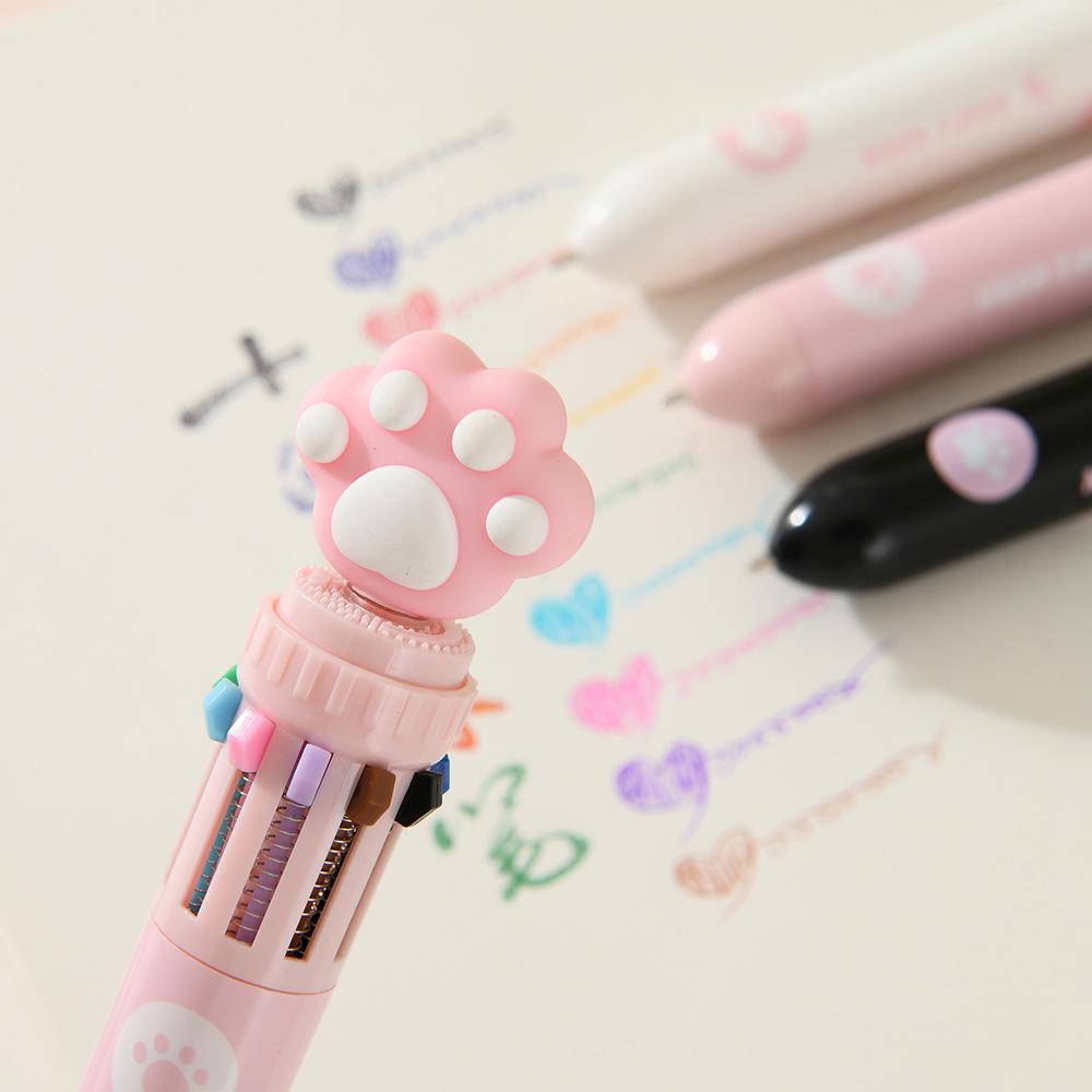 Chenxi Cartoon Cat Paw Multi-Color Ballpoint Pen for Students
