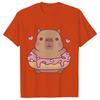 Cartoon Capybara Donut Y2k Tops Women T-shirt Summer Harajuku Fashion Streetwear Cute Kawaii Graphic Female Clothing Ulzzang Tees