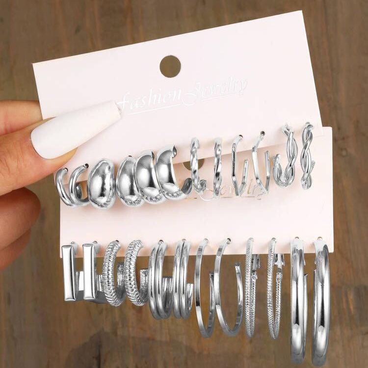 

24 Pcs Simple Gold Color Circle Women Earrings Boho Creative Metal Geometry Temperament Hoop Earrings 2026 New Jewelry Gifts