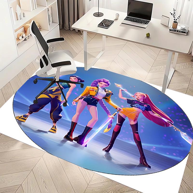 1pc Kpop Hunter8 Print Area Rug - Soft, Washable Non-Slip Indoor Mat, Living Room, Home Office Decorative Rug,Office Decorative