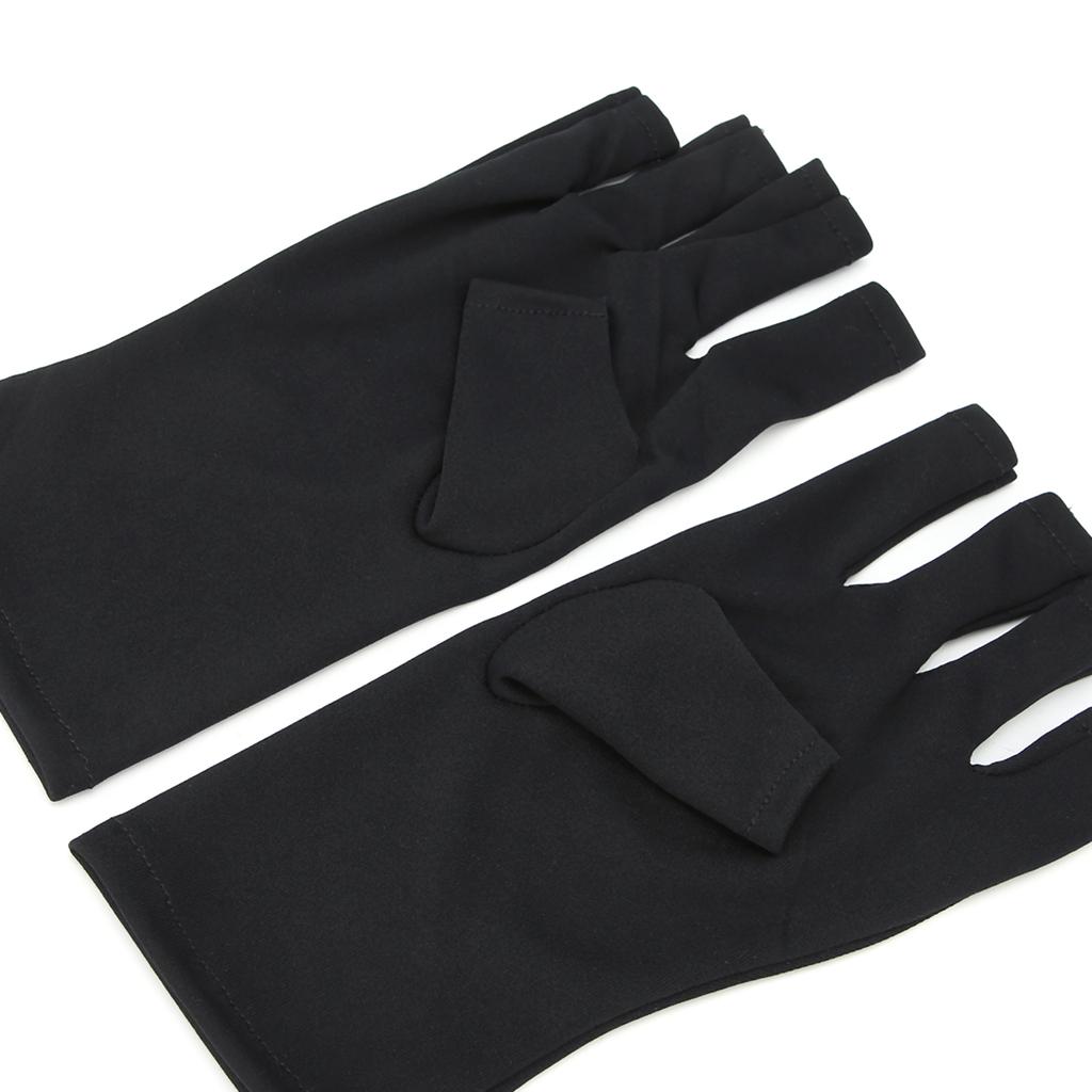 1 Pair AntiUV Glove LED Nail Art Curing Lamp UV Protection Glove Nail Art Skin Care Glove(Black )