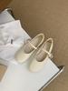 2025 Spring New Korean Version Mary Jane Shoes Women's Retro Shoes Niche Design Flat Bottom One-word Buckle Shallow Mouth Single Shoes