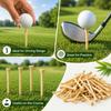 50PCS Bamboo Golf Tees, 4 Assorted Sizes Natural Wooden Golf Tees for Golf Practice & on-Course Use