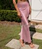 Elegant Silky Satin Fishtail High-Waist Midi Skirt