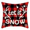 New Christmas Elk Santa Line Print Pillow Home Sofa Cushion Cover