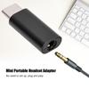 Aluminum Alloy Type C To 3.5mm Audio Adapter Cable Headphone Adapter Connector (Black)