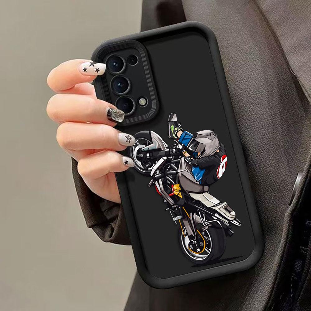 Cartoon Motorcycle Race Cover Phone Case For Oneplus 8T 9R 10R 11 12 13 13T 15 NORD ACE CE 2 3 4 5 6 LITE TPU Case DIY Shell