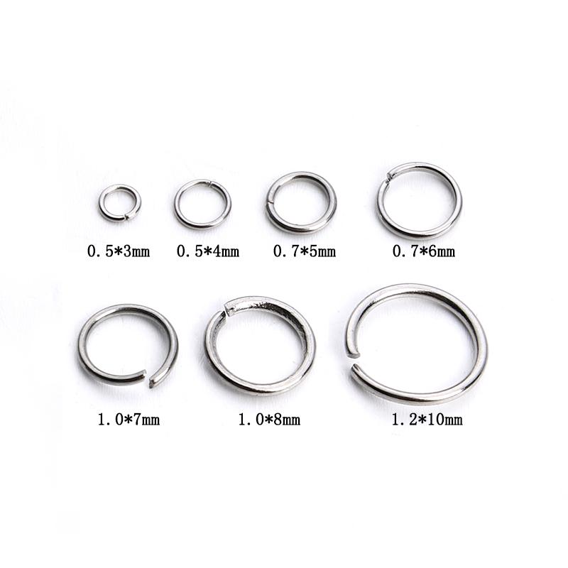 100pcs 3 4 5 6 7 8 10mm Stainless Steel Open Jump Rings Split Rings Connectors For DIY Jewelry Finding Making Accessories