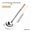 Chef's Long Spatula & Spoon - Wooden Handle, Stainless Steel, Ideal for Stir-Fry & Soup, Thickened for Durability, Perfect Kitchen Tool