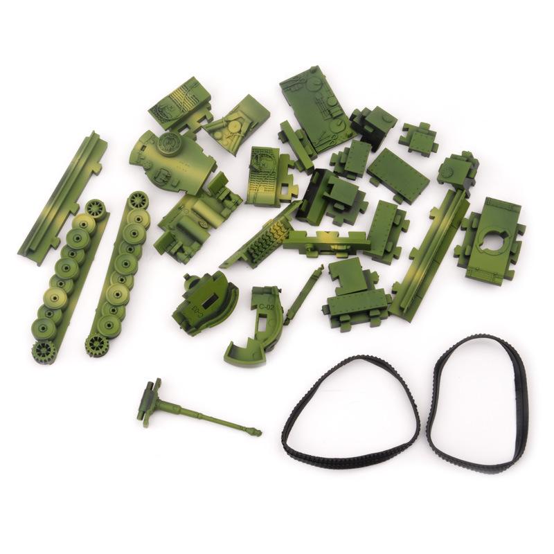 DIY Building Block 4D Assembled Military Model 1/72 Wwii Tiger Tank Square Puzzle Assembly Brick Toys for Children's Gifts Kids