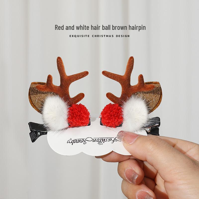 Festive Antler Hair Clip - Cute Christmas Headwear for Adults & Kids