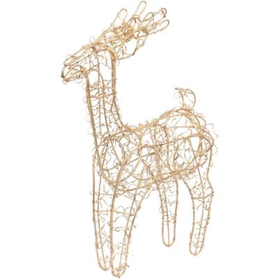 Gold Wire Decorative Reindeer - Christmas Ornament 30 Cm