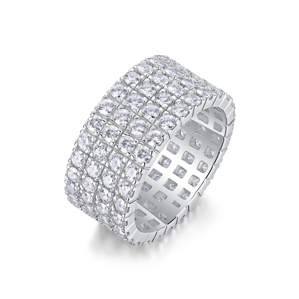 

S925 Silver Ring Moissanite Ring Silver Jewelry Beauty 5