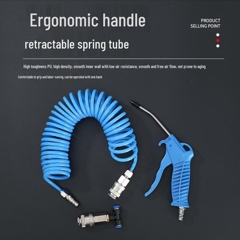 European Japanese Pneumatic Dust Blower Gun Set with PU Spring and Spiral Air Hose