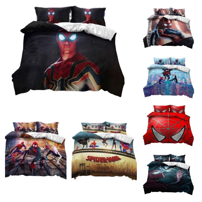 Spiderman Football Pattern Bedding Set 3-piece Bed Set For Students