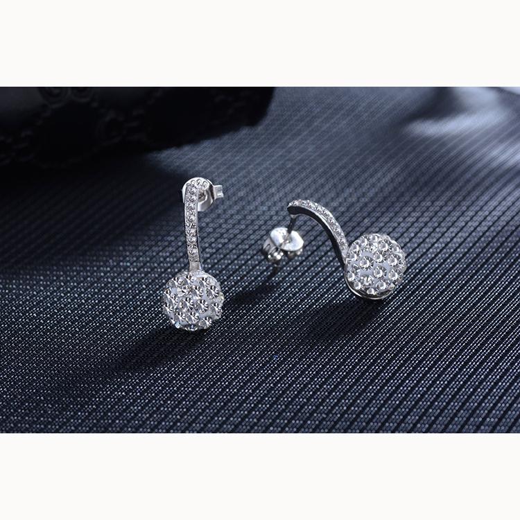 Shambhala Diamond Ball Long Sparkling Temperament Simple Female Earrings Party Accessories Fashion Jewelry