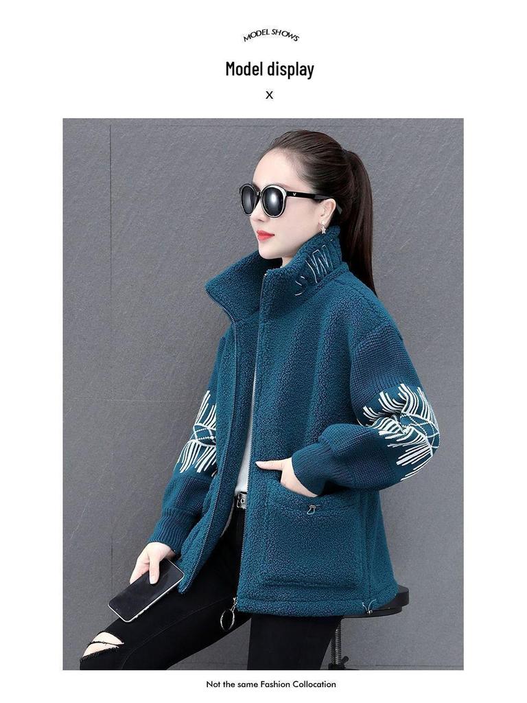 Stylish Double-Sided Coral Fleece Alpaca Wool Hoodie Jacket for Autumn/Winter