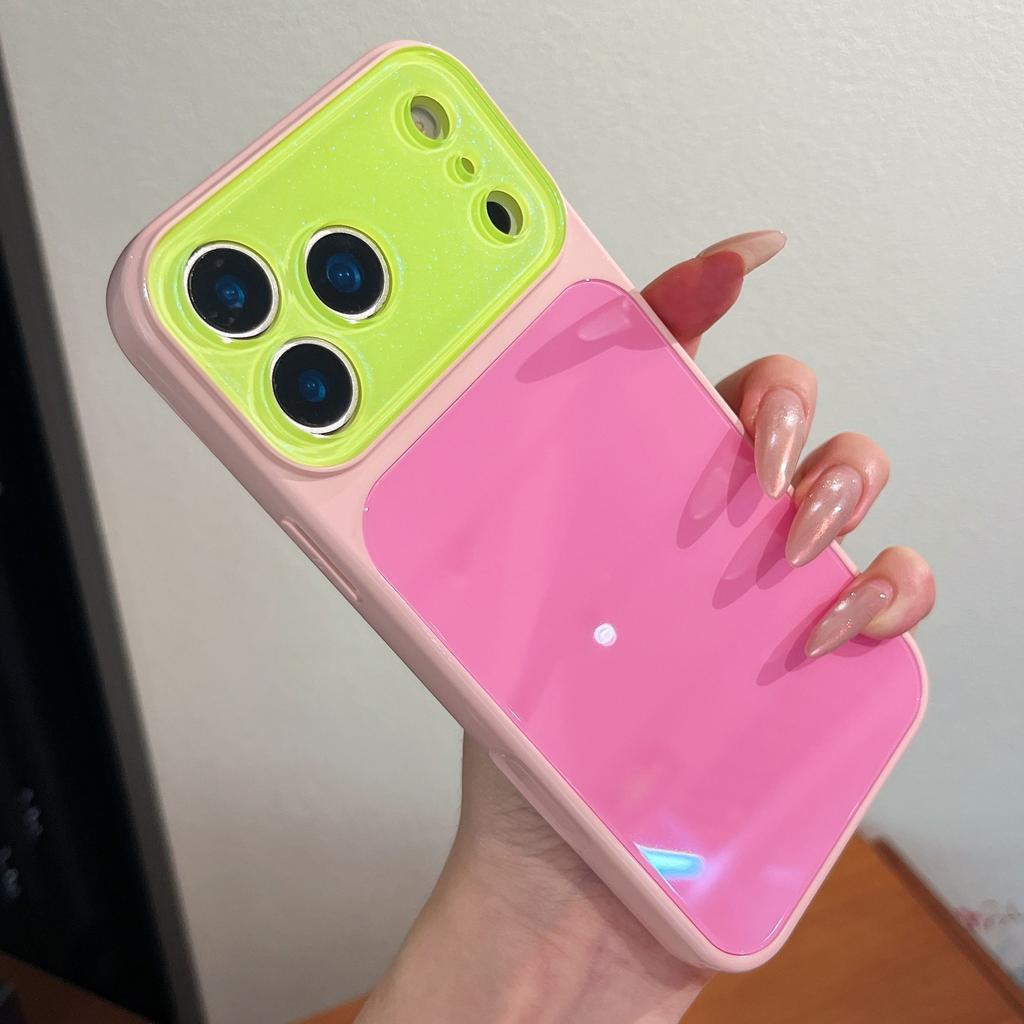 Macaron contrasting color becomes tempered glass in seconds, suitable for iPhone17Pro Max mobile phone case Apple 16p/15/14