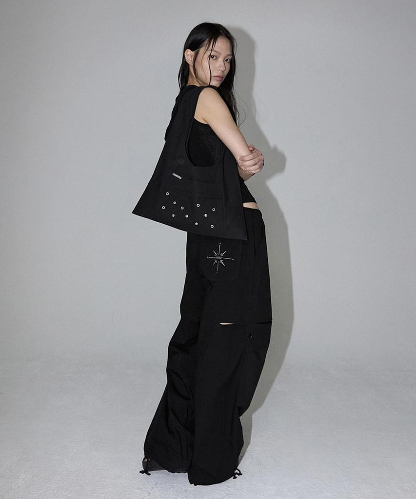 Inegi Organic Slit String Pants (Black)