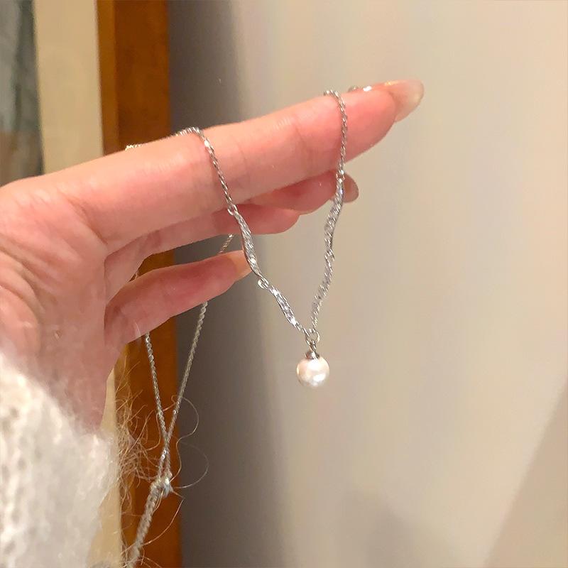 Холодный ветер цирконовое жемчужное ожерелье женская мода темперамент простая цепочка на ключицы универсальные ювелирные аксессуары