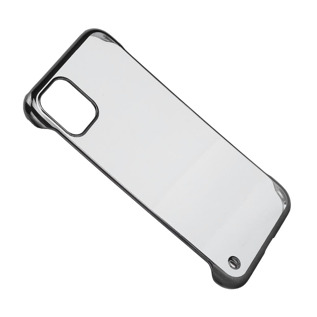 Capa de Celular de PC Rígido Galvanizado para Iphone 11 Meia Borda Transparente
