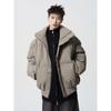 Men's American-Style Winter Warm Cotton Jacket, Loose Fit, Short PU Leather, Padded, Niche Design.