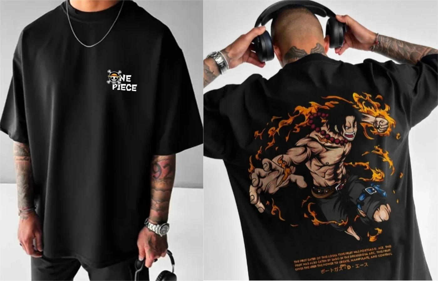 

ONE PIECE Anime Peripheral Clothes Classic Comic T-Shirt Short Sleeve Crew Neck Summer Men s and Women s Couples XXXL