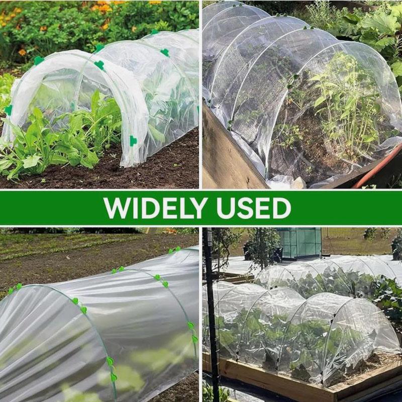 90PCS Greenhouse Hoops Set Reusable Bendable Fibreglass Grow Set With Protective Net Garden Plant Tunnel Arch Shed Bracket