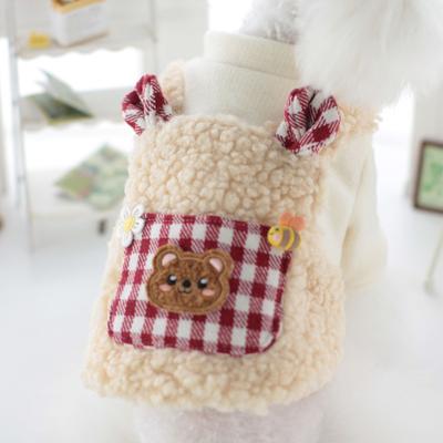 Yousheng Warme Gemütliche Winter Haustierkleidung Druckknopfdesign Zweibeinig Bärenmuster Bequem zu tragen Kleine Hunde Winterkleidung