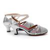 Gold Silver Ladies Ballroom Dancing Shoes Middle Heel Modern Latin Dance Shoes Party Wedding Shoes 5.5cm