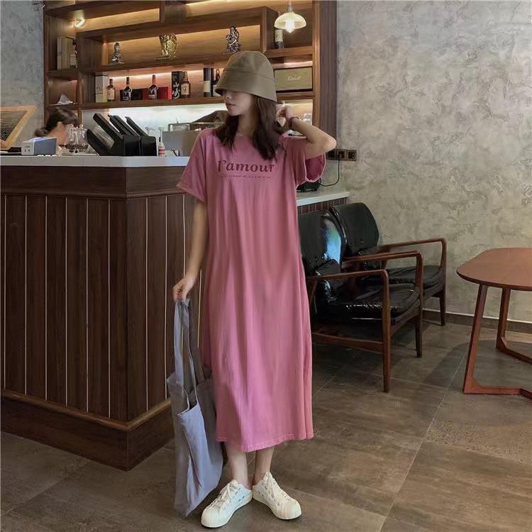 Sommer-Midi-Kleid mit lockerem Schnitt, bedruckt, mit kurzen Ärmeln, für Damen in Übergrößen