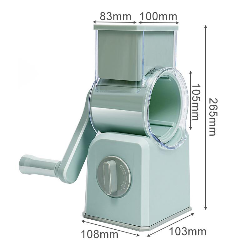 Manual Drums Vegetable Cutter with 3 Blade Multifunctional Slicer for Potato Carrot Garlic Rotary Cheese Grater Kitchen Gadgets