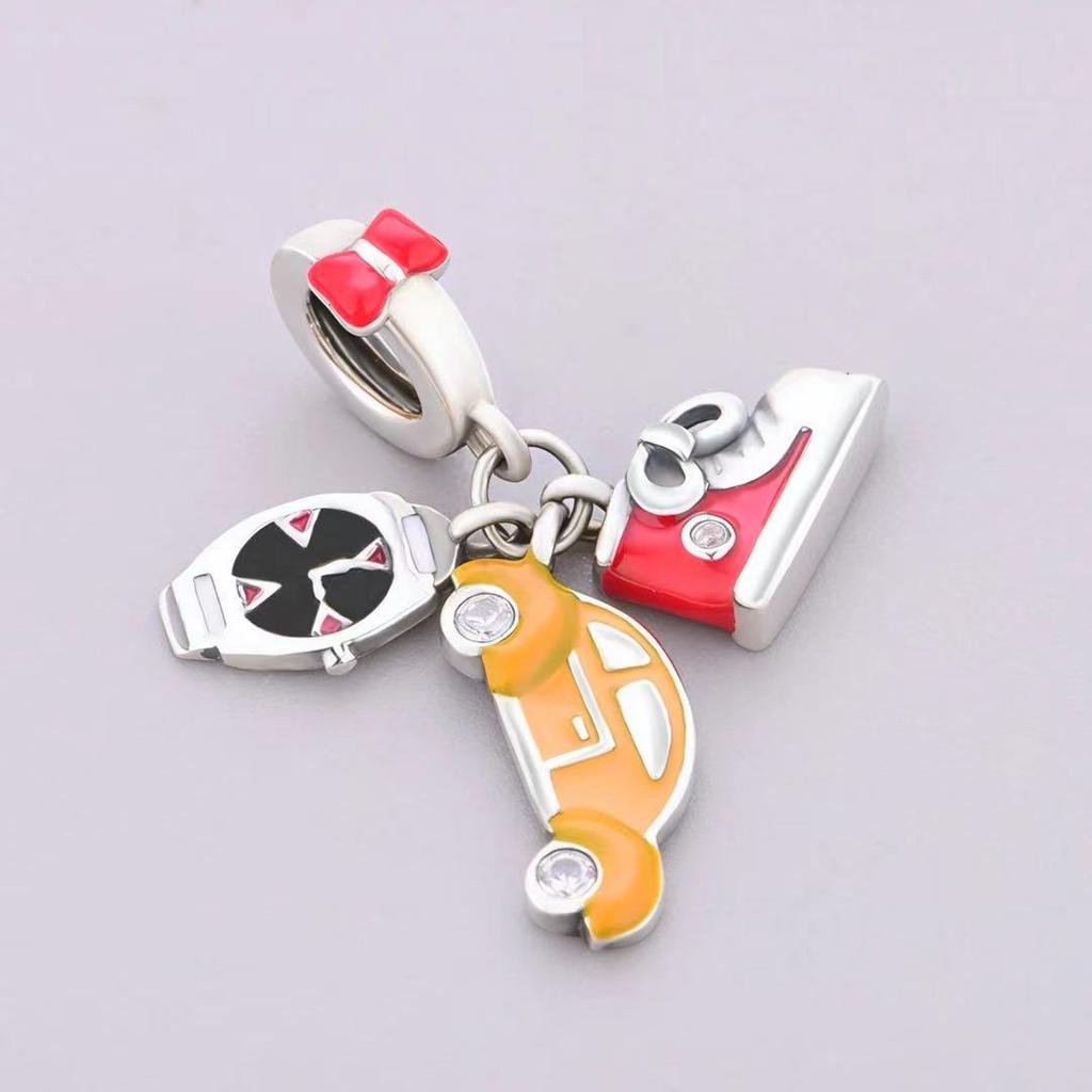 Passend für Original Pan Charms Armband Authentisch 925 Silber Rosa Nagellackflasche Perle Zum Herstellen von Damen Berloque Mode