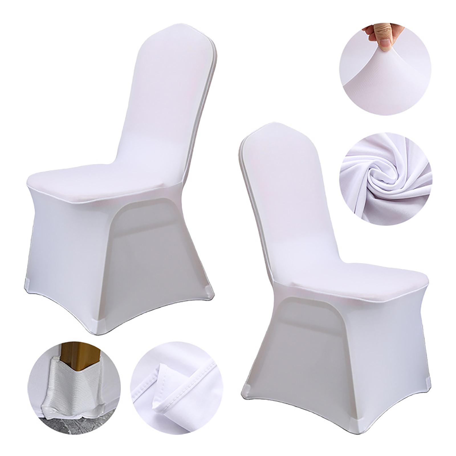 

High-end Dining Chair Cover Wedding Party Decoration All-inclusive One-piece Spandex Chair Cover Elastic Chair Cover білий