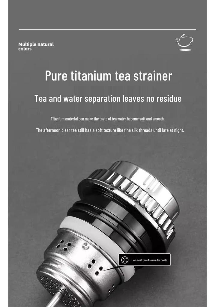 Premium Pure Titanium Double-Layer Insulated Kettle with Large Capacity, Titanium Alloy Inner Liner for Home Use and Stewing Tea.