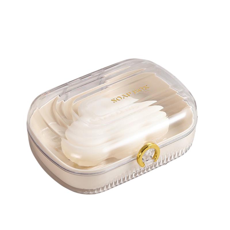 Travel Essentials Soap Holder With Lid,Leakproof Soap Dish With Drainage Layer, Portable Travel Soap Bar Case For Camping, Gym белый