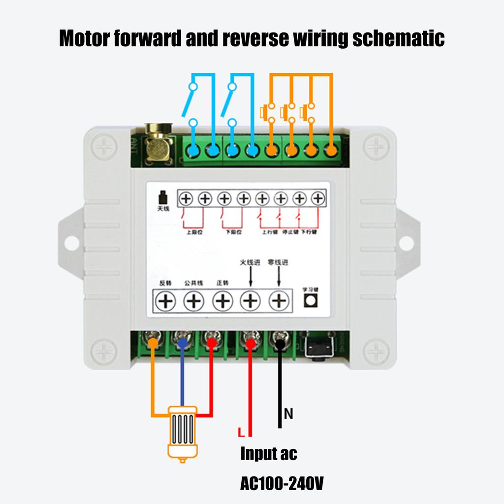 433MHz Trådløse Fjernkontrollbrytere 12V-36V/220V 2-kanals Mottakermodul med 2-kanals Fjernsender-sett