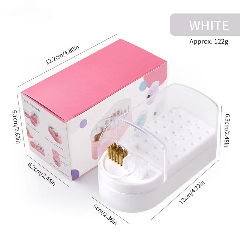 30 Holes Nail Art Drill Bits Storage Box Milling Cutter Showing Shelf Nail Tools Holder Display Electric Drill Bits Organizer