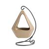 1pc Iron Frame Hanging Basket Ceramic Incense Burner with Creative Ceramic Sage and Peruvian Wood Tray (Without Incense)