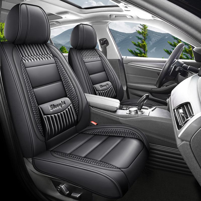 Set Completo 5 Posti Coprisedili Auto in Ecopelle PU Resistenti e di Supporto per Volkswagen Tiguan per Hyundai Venue per KIA Sportage