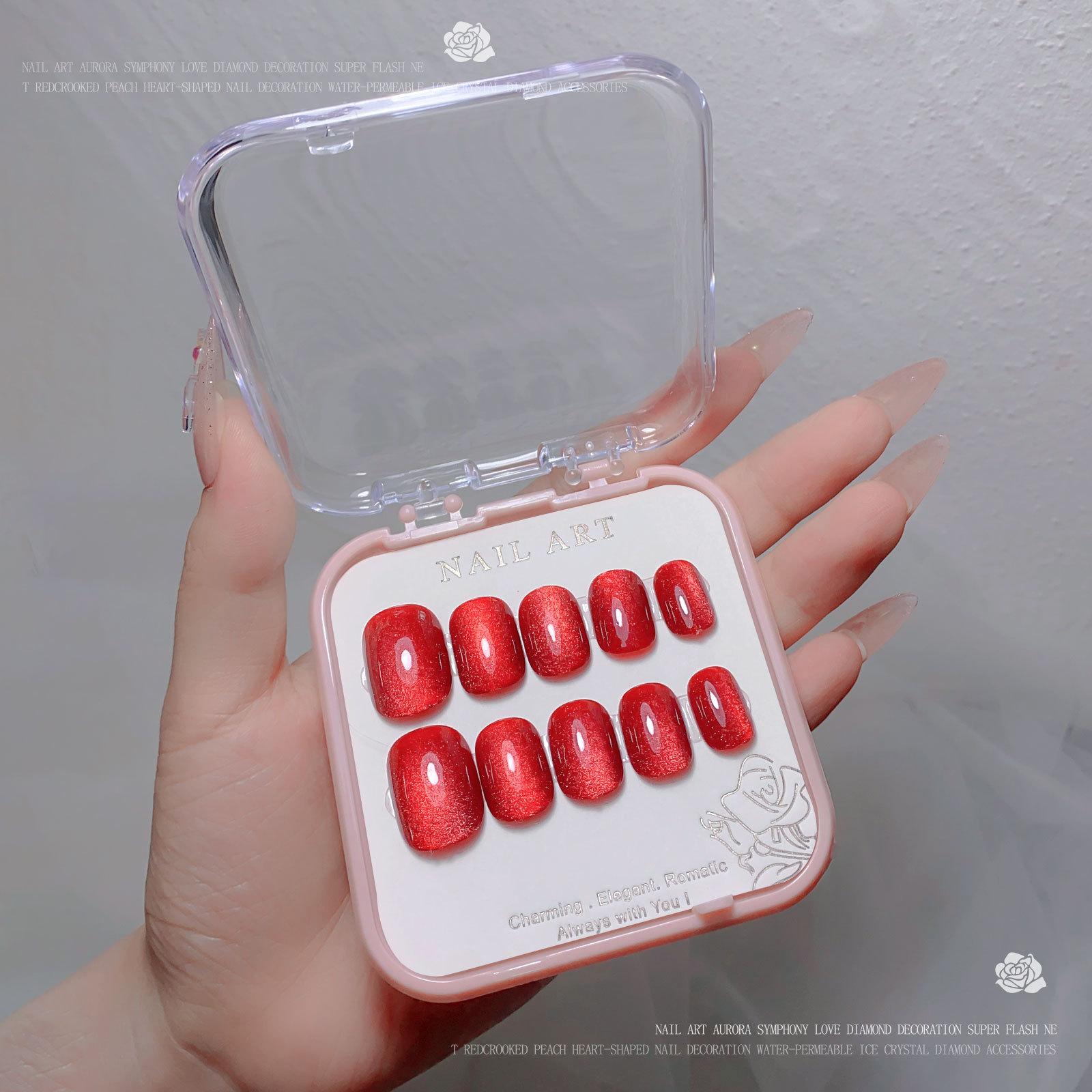 

Nail Art Wearing Nail Spar Cat Eye Flash Diamond Nail Patch Wearing Nail Handmade Nail Art Fake Nail